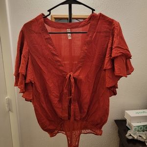 Free People red bodysuit size small
